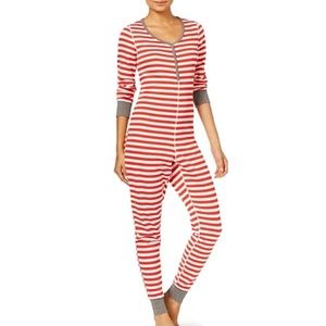 Jenni Women's Holiday Onesie Pajamas Striped